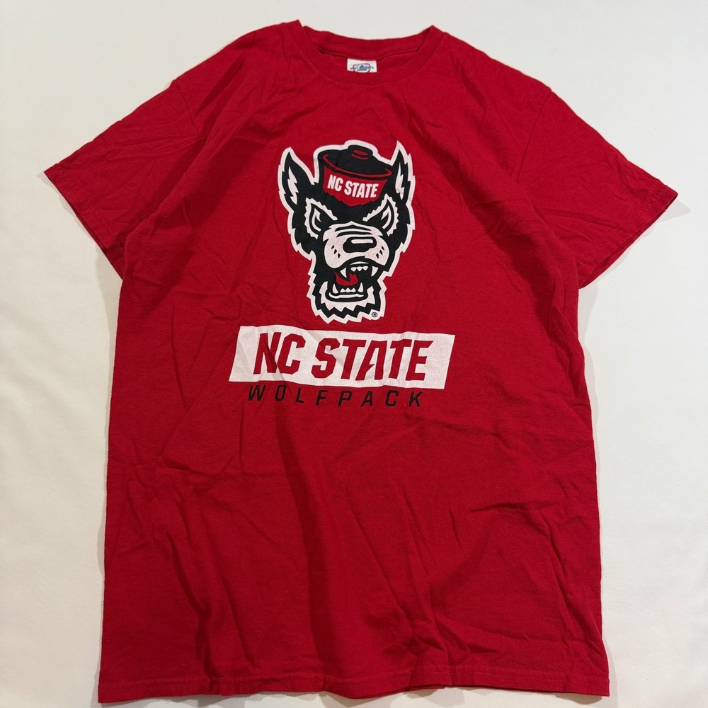 Delta NC State Wolfpack T-Shirt Men Size M Red Graphic Tee Mascot Short Sleeve